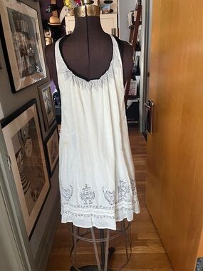 White Embroidered Sleeveless Sundress